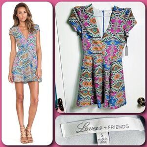 Lovers+Friends Cassidy Multicolored Mosaic Dress - SMALL - NEW WITH TAG